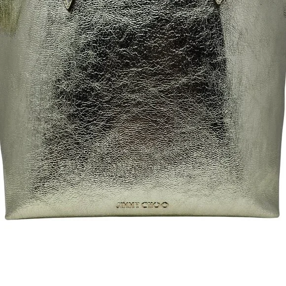 Jimmy Choo Barra Tote in Light Gold Distressed Metallic - Picture 4 of 12